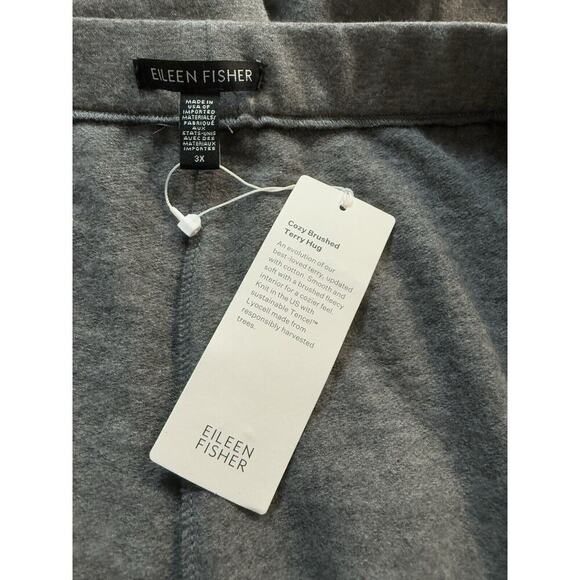 Eileen Fisher Nwt Cozy Brushed Terry Pocketed Slouch Ankle Pants Ash Plus 3X - Picture 4 of 9